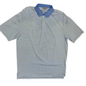 Peter Millar Summer Comfort Golf Shirt Stretch Short Sleeve Polo Striped Large